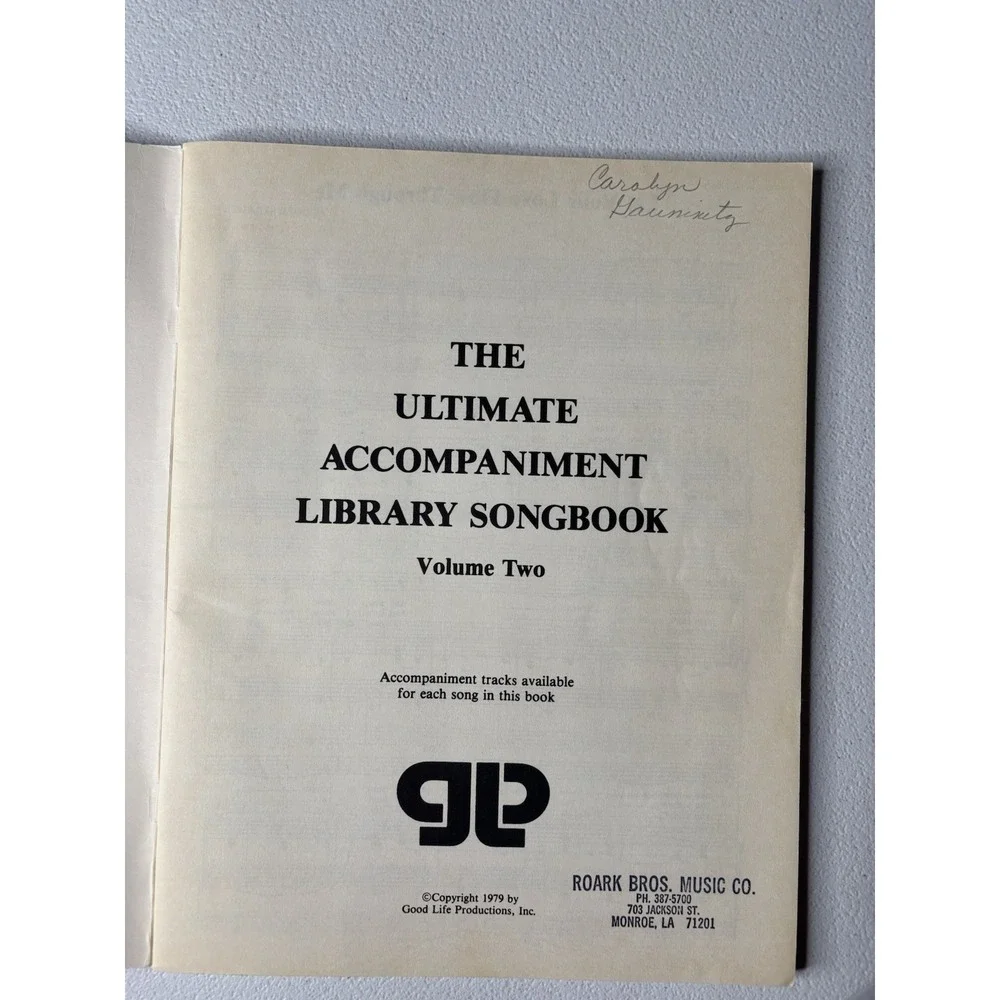 The Ultimate Accompaniment Library Volume Two Songbook By Good Life Productions